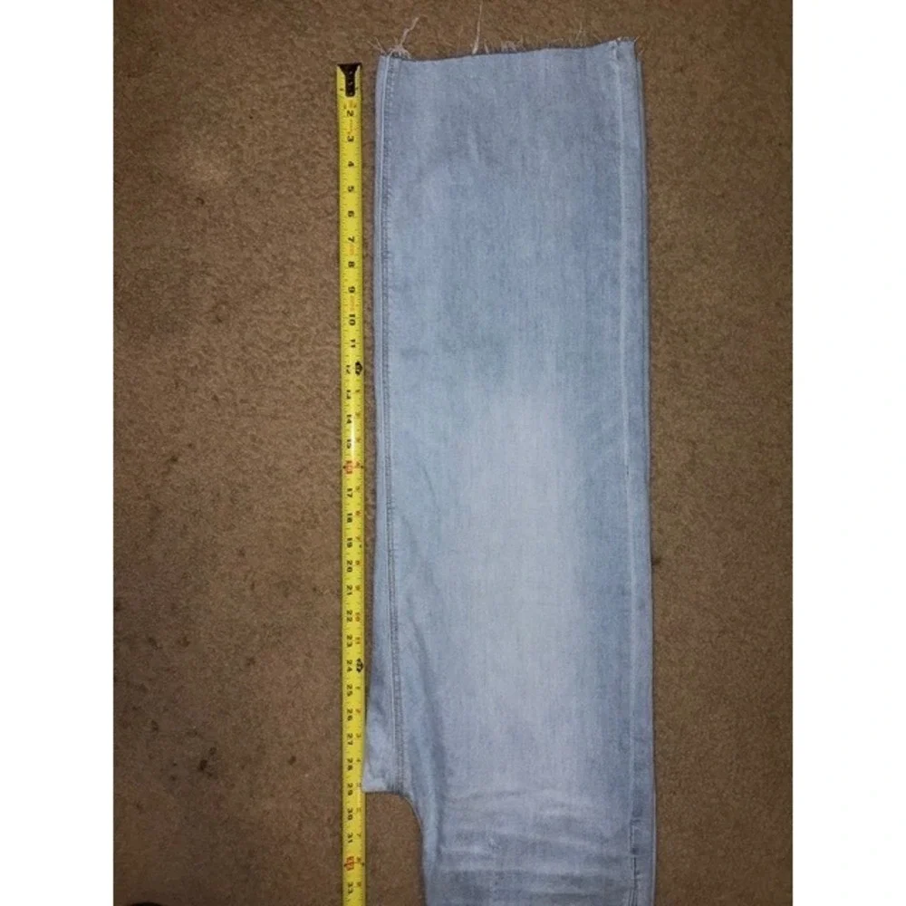 American Eagle Womens Stretch Wide Leg Jeans Light Raw Hem Size 4 Regular T35-25